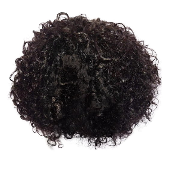 10 Inch Short Curly Brazilian Human Hair Wigs Natural Soft Heat Synthetic Hairpiece for Women Daily Styling