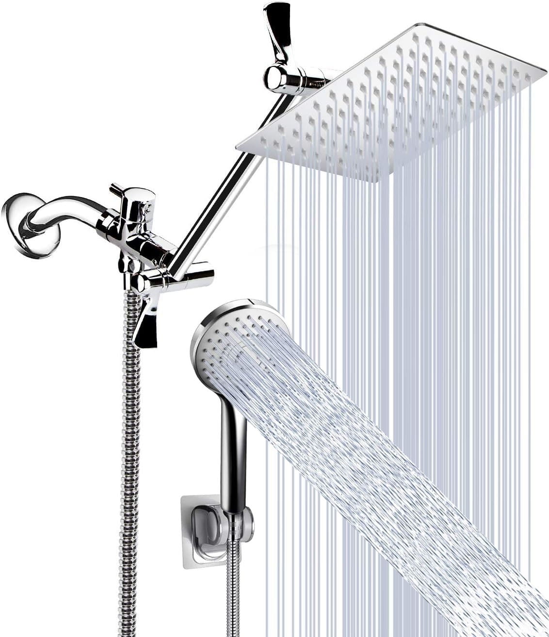 10 Inch Shower Head Combo, Stainless Steel High Pressure Rain Shower ...
