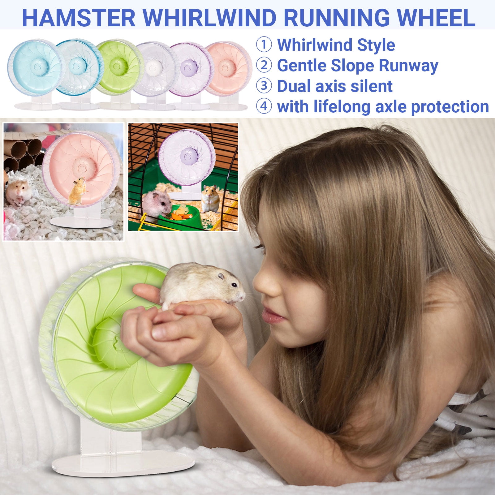 Curated visual reference: Visual Reference: 10 Inch Silent Hamster Wheelwithclear Stand Hamster Cage