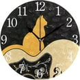 thumbnail image 1 of 10 Inch Silent Non Ticking Round Wall Clock, Guitar and Cat Home Decor Battery Operated for Living Room, Kitchen, Bedroom, 1 of 4