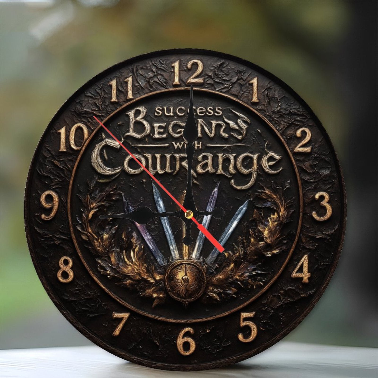10-Inch Silent Wooden Wall Clock, 