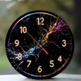 thumbnail image 1 of 10-Inch Silent Wooden Wall Clock, " Colorful Splashing Water Clock Art Abstract Painting Home Decor "  Silent Non-Ticking Clock, Battery Operated (AA Batteries Not Included), Artistic Home Decor, 1 of 8