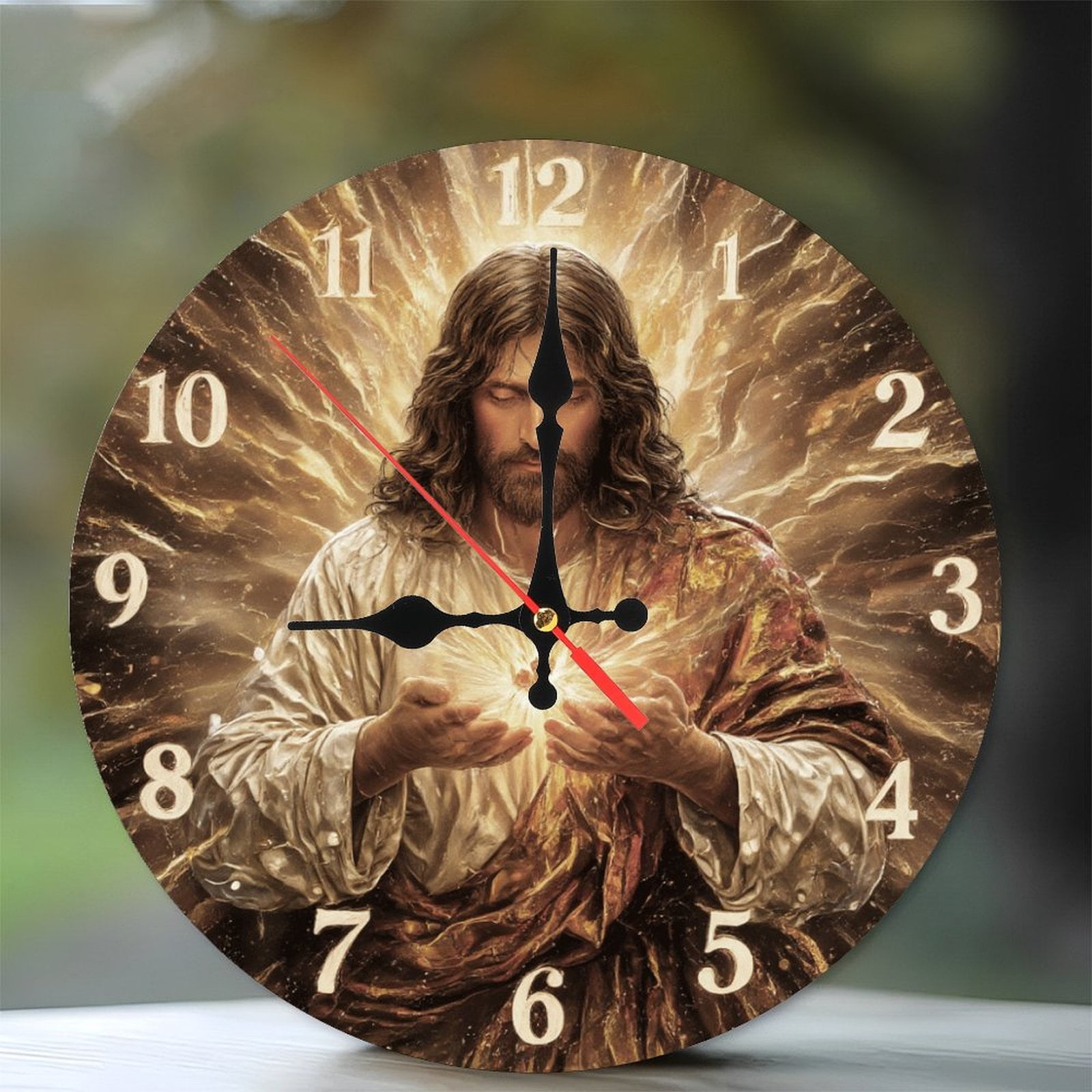10-Inch Silent Wooden Wall Clock, 