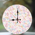 thumbnail image 1 of 10-Inch Silent Wooden Wall Clock, " Pastel Pink Blue Yellow Abstract Wall Clock Home Decor "  Silent Non-Ticking Clock, Battery Operated (AA Batteries Not Included), Artistic Home Decor, 1 of 9