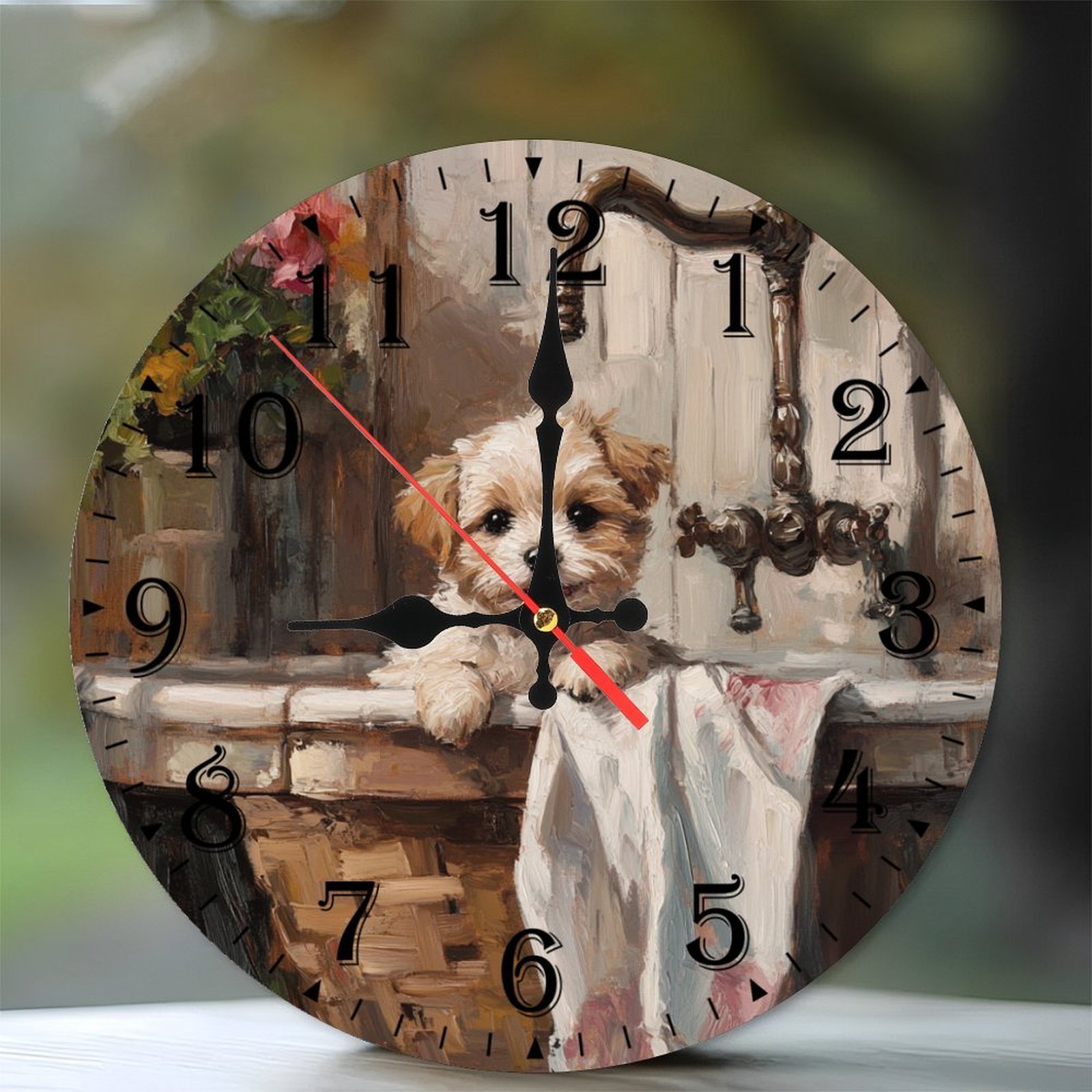 10-Inch Silent Wooden Wall Clock,