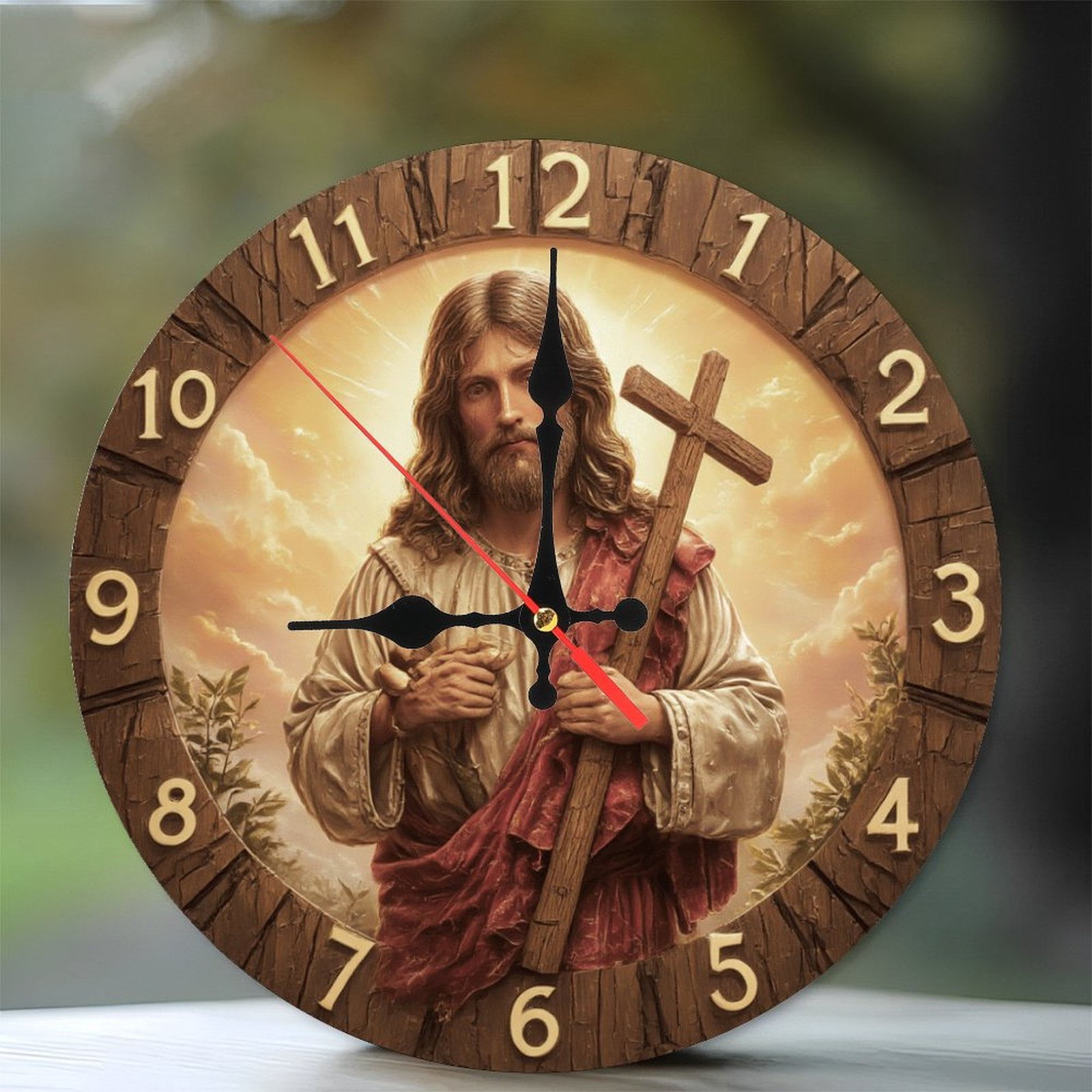 10-Inch Silent Wooden Wall Clock,