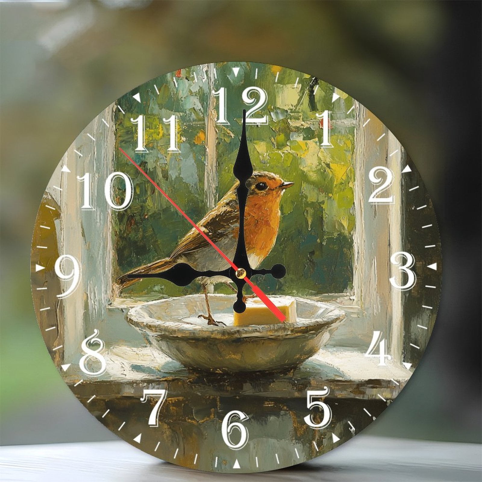 10-Inch Silent Wooden Wall Clock, 