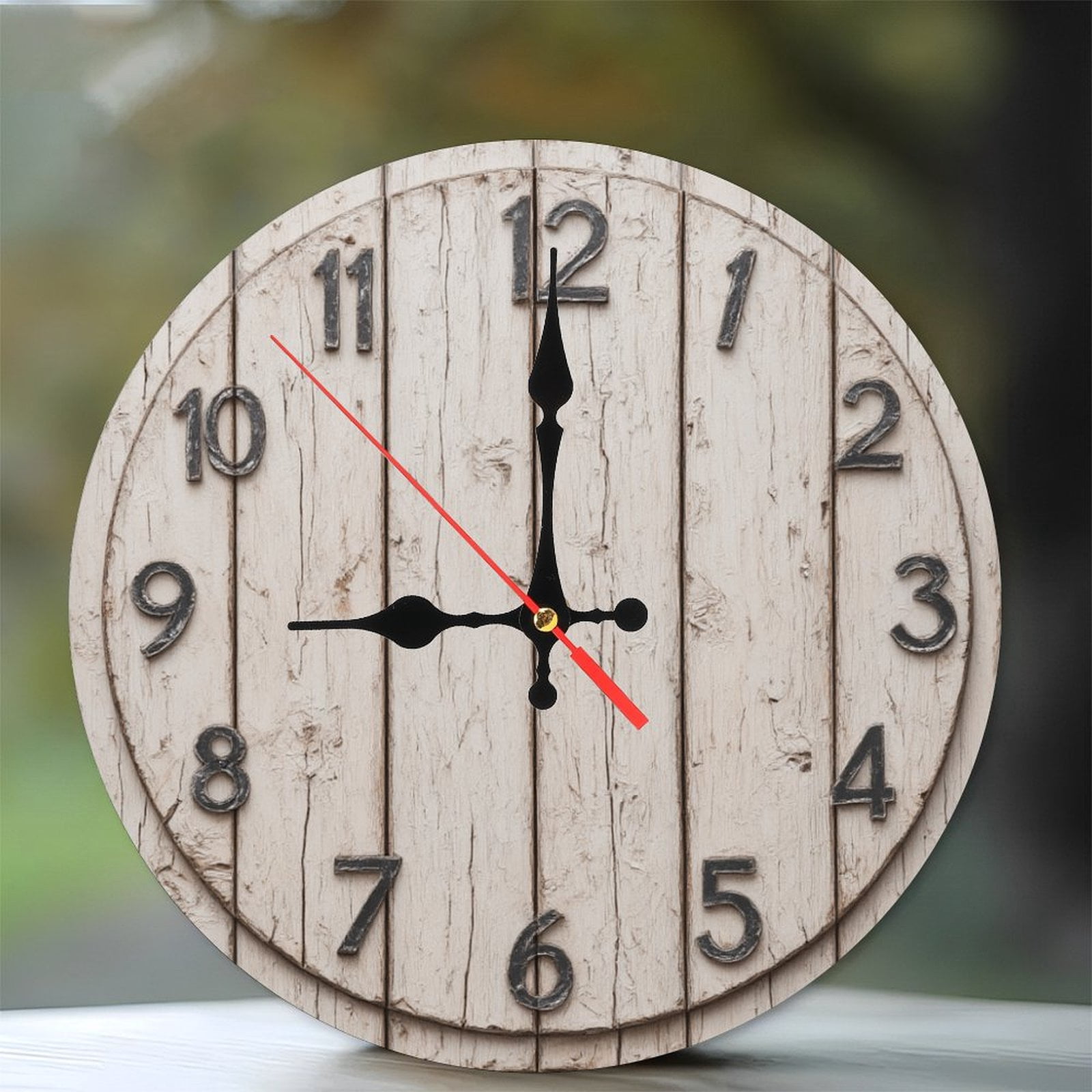 10-Inch Silent Wooden Wall Clock, " Rustic Wall Clock Farmhouse Style ...