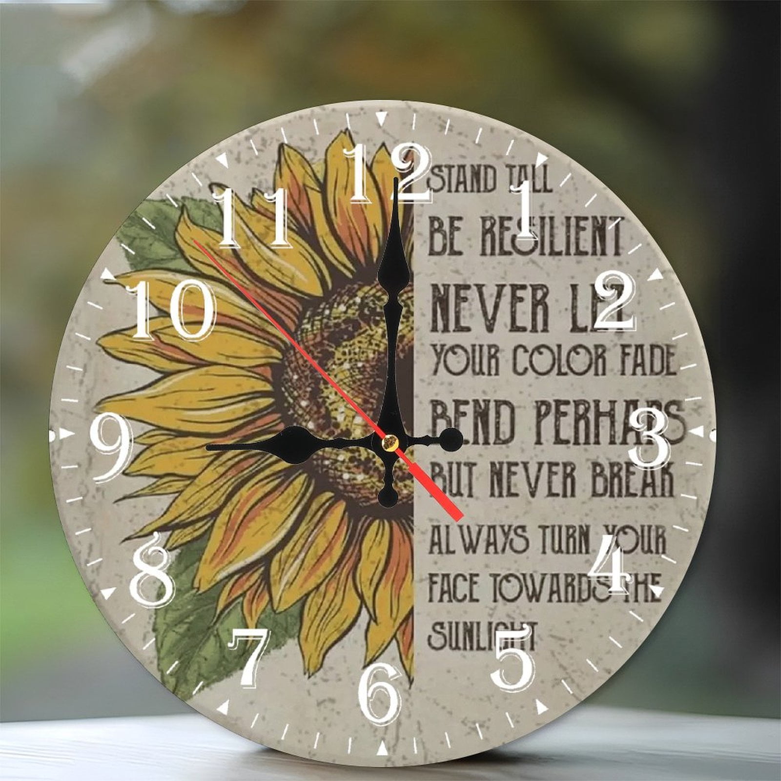 10-Inch Silent Wooden Wall Clock,