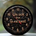 thumbnail image 1 of 10-Inch Silent Wooden Wall Clock, " Unlock Your Greatness Inspirational Wall Clock Home Decor "  Silent Non-Ticking Clock, Battery Operated (AA Batteries Not Included), Artistic Home Decor, 1 of 9