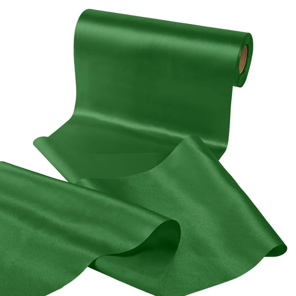 10 Inch Silk Satin Ribbon – 25 Yards , Frayed Edge for Cutting Ceremony kit Grand Opening Wedding Birthday Party Decoration Bows Chair sash Forestgreen