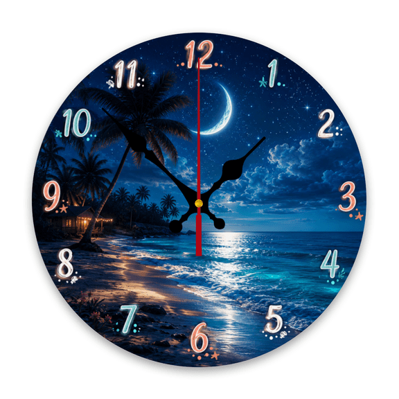 10-Inch, Single Piece Silent Sweep Movement Solid Wood Artistic Wall Timepiece with a Classic Round Profile, Adorned with a Bright Autumn Harvest Still Life Scene, Perfect for Enhancing Decor