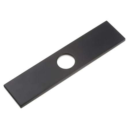 10 Inch Sink Hole Cover, Deck Plate for 3-to-1 Hole Bathroom Sink, Rectangle Faucet Escutcheon Plate Brushed Black