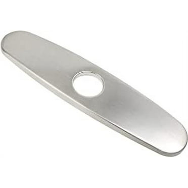 10 Inch Sink Hole Cover Stainless Steel Deck Plate Escutcheon for 1 or 3 Hole Bathroom or Kitchen Sink Faucet Mixer Tap Faucet Cover Cap (Brushed Nickel)