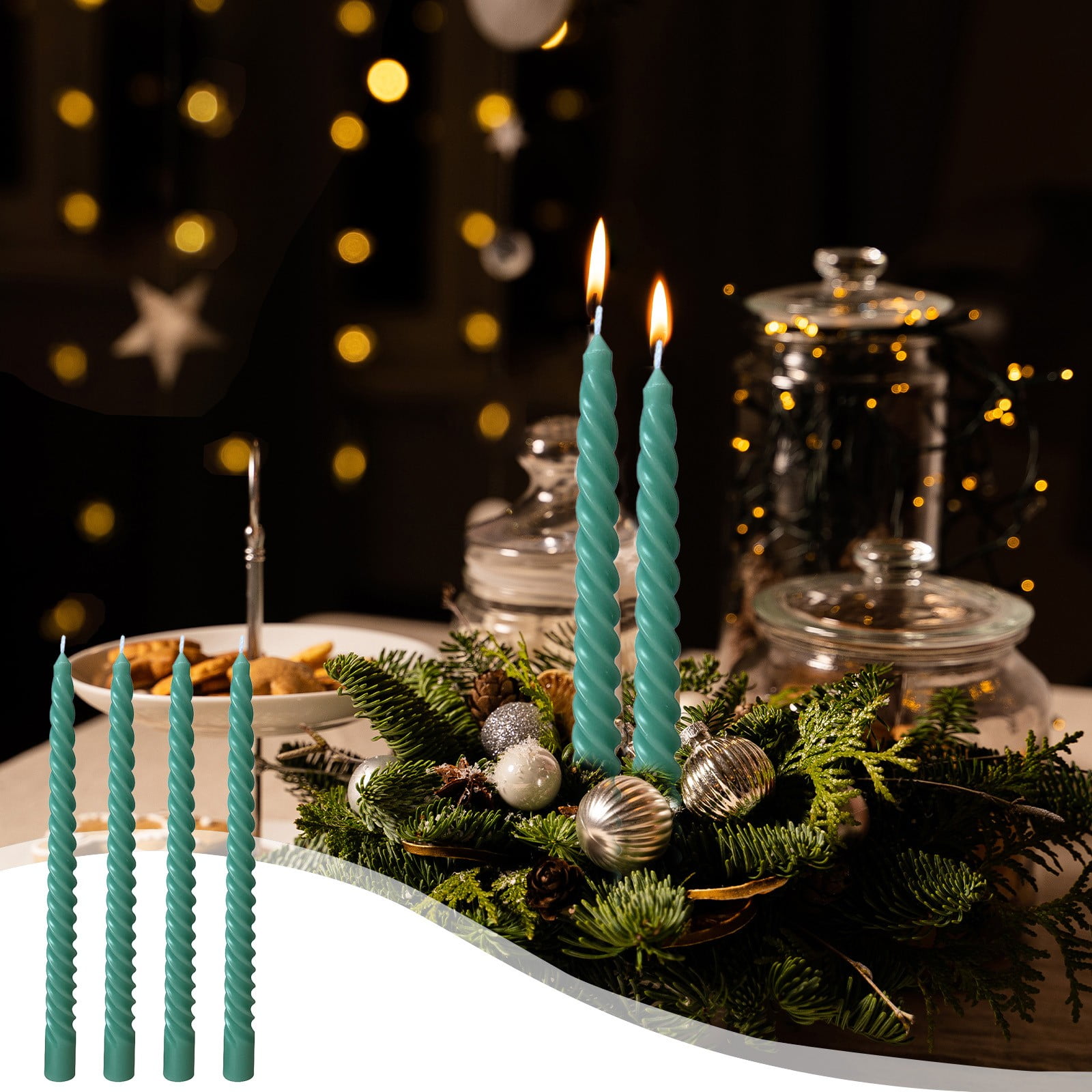 12 Pack Black Taper Candles - 10 Inch Tall Unscented Candlesticks For Decor