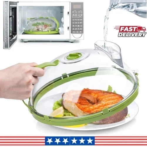 10 Inch Splatter Guard with Handle Steamer Lid Microwave Food Cover