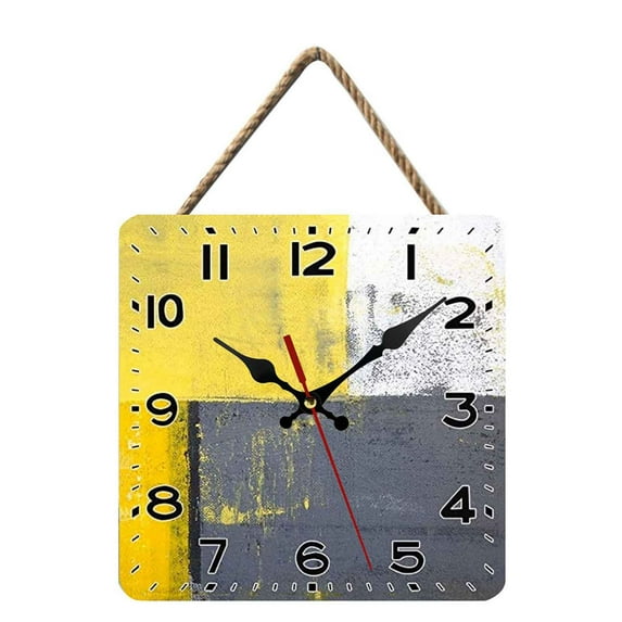 10-Inch Square European Nordic Modern Stylish Decorative Wall Clock - Creative Vintage Nordic Inspired Aesthetic Design - For Living Room Bedroom Home Office And Other Home