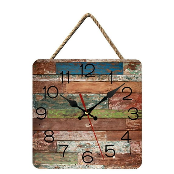 "10-Inch Square Nordic European Creative Vintage Wall Clock - Creative Retro Design Decorative For Living Room Home Office Decoration - Ideal For Bedroom Dining Room Home Interior