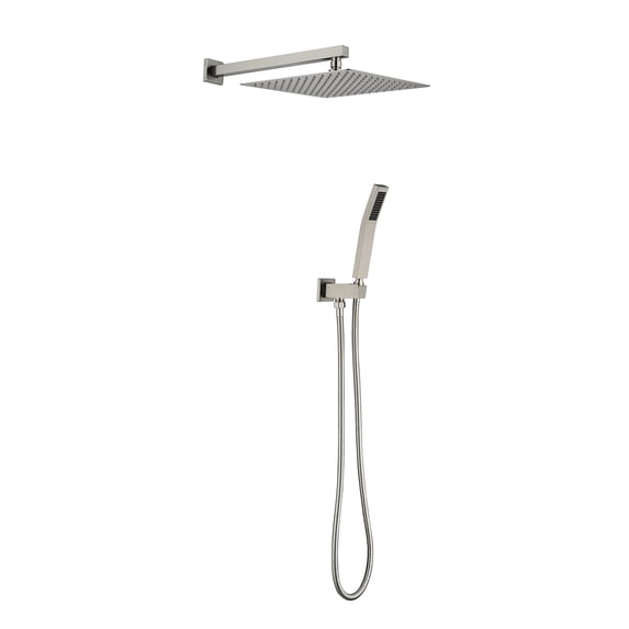 10 Inch Square Rain Shower Head with Handheld Showerhead (Without control valve)