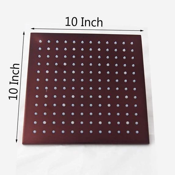 10 Inch Square Rainfall LED Shower Head, Without Shower Arm Color: Oil Rubbed Bronze