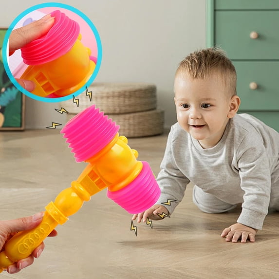 10 Inch Squeaking Pounding Hammer Toys,Soft Plastic Interactive Toys,Motor Skill Development Toys,Color Discernment Training Toys,Parent-Child Interactive Game Toys,Party Carnival Festival Gift Toys