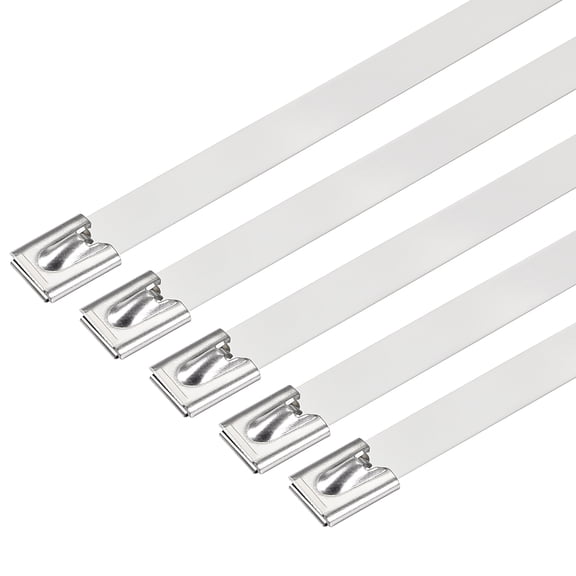 10-Inch Stainless Steel Cable Zip Ties 0.3 Inch Width Metal Exhaust Wrap 10pcs
