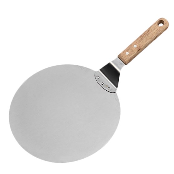 10 Inch Stainless Steel Pizza Peel - Wood Handle For Easy Grip, Ideal For Home Ovens, Commercial Kitchens, Pizza Parties - Perfect For Transferring Pizza, Bread, Pastries From