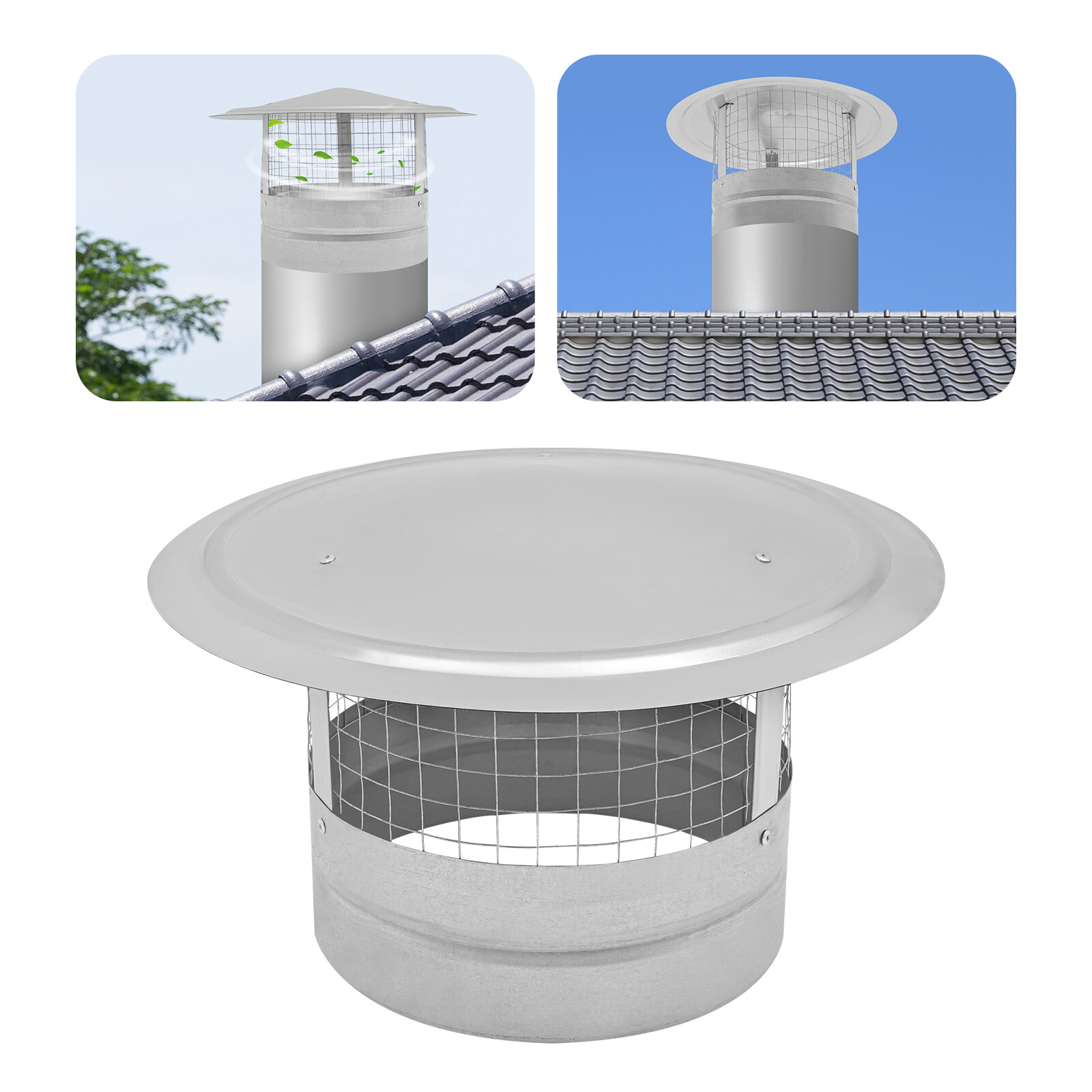 10 Inch Stainless Steel Roof Chimney Cover Chimney Cap Cone Top Chimney ...