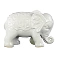 thumbnail image 1 of 10 Inch Standing Elephant Figurine, Embossed Swirl Design, White- Saltoro Sherpi, 1 of 2