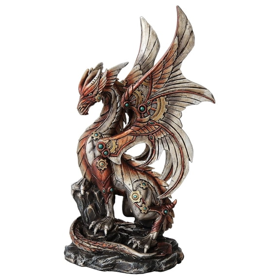 10 Inch Steampunk Inspired Mechanical Dragon Statue Figurine