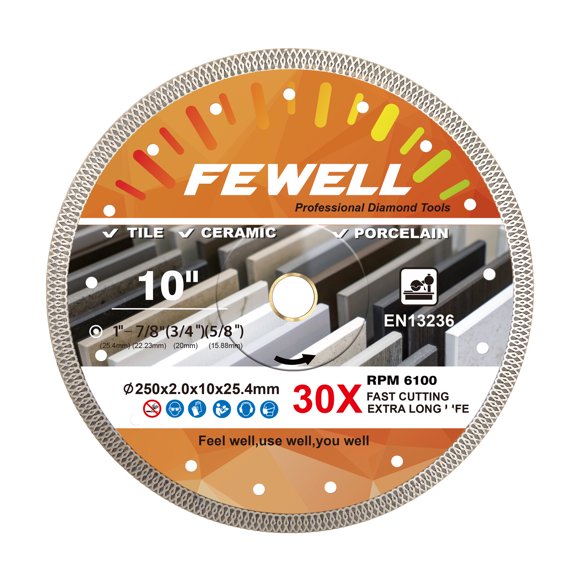 10 Inch Super Thin Diamond Tile Bladec Cutting  for Cutting Ceramic Tile Porcelain