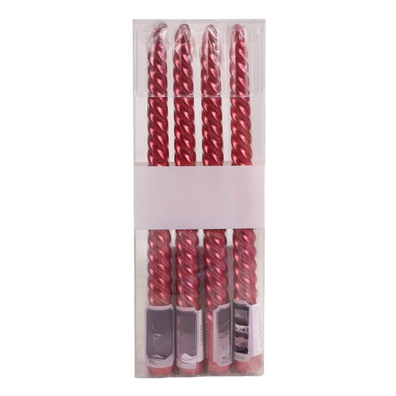 10 Inch Taper Candles Set of 4, Unscented Tapered, Fancy Dinner, Tall Candle Sticks, Party Decorations, Red