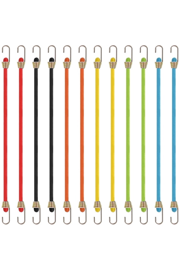 10 Inch Tensioning Rubber Straps,with Hooks Connectable Tensioning Rope Tarpaulin Tensioner Tent Tensioner for Attaching,1set x short bungee cords with hooks