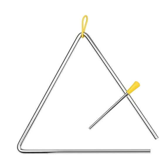 10 Inch Triangle Bell Triangolo with Metal Mallet Idiophone Steel Percussion Children Toddle Kid Rhythm Learning Early Education Musical Instrument Hand Percussion Triangle with Striker