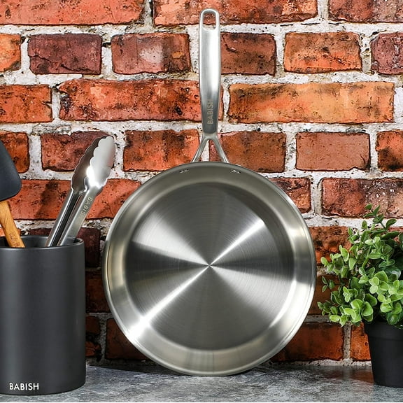 10 Inch Triply Stainless Steel Fry Pan for Perfect Sear and Even Cooking