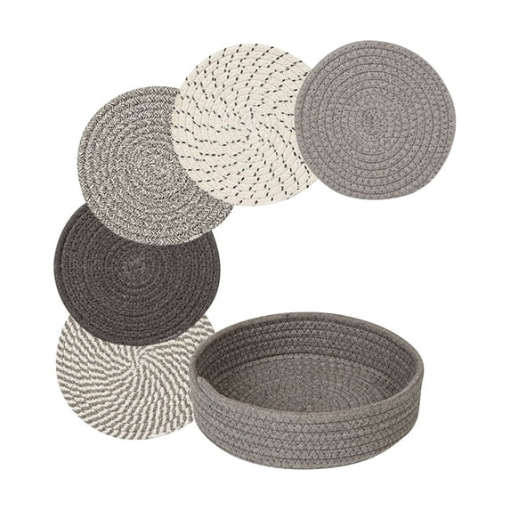 10-Inch Trivets for Hot Dishes, Hot Pots and Pans, Extra Large Thick Heat Resistant Large Coaster, Hot Pads, Kitchen Essentials, Pot Holders for Countertop , 5 Pcs