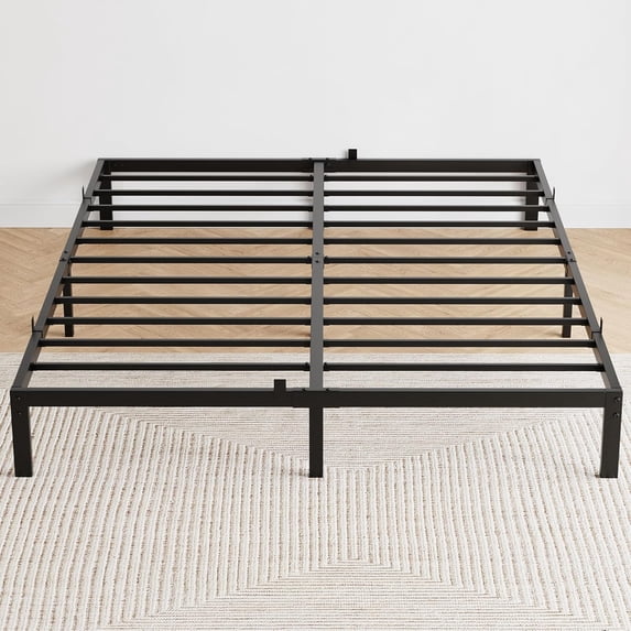 10 Inch Twin Bed Frame No Box Spring Needed, Heavy Duty Twin Platform Metal Bed Frame with Metal Slats, Easy Assembly, Noise Free, Black