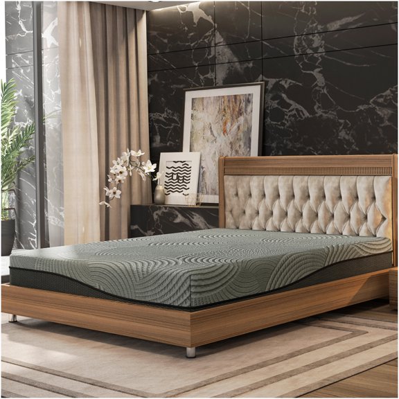 10 Inch Twin Gel Memory Foam Mattress, Medium Firm Cooling Gel CertiPUR-US Certified, Bed in a Box for Pressure Relief & Support, Grey