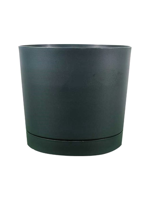 10 Inch Two-Tone PP Pots With Drainage Holes Detachable Water Tray Modern Planters For Indoor Succulents Houseplants Outdoor Balcony(10Inch-Dark Green)