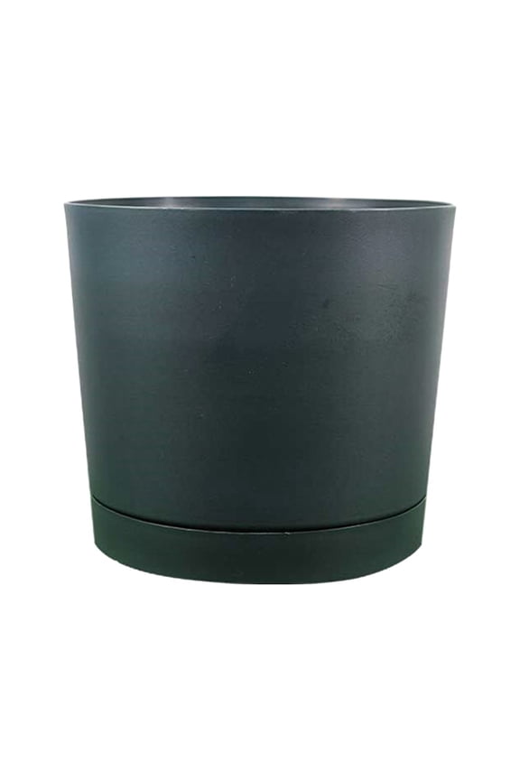 10 Inch Two-Tone PP Pots With Drainage Holes Detachable Water Tray Modern Planters For Indoor Succulents Houseplants Outdoor Balcony(10Inch-Dark Green)
