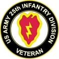 thumbnail image 1 of 10 Inch U.S. Army Veteran 25th Infantry Division Sticker Decal, 1 of 1