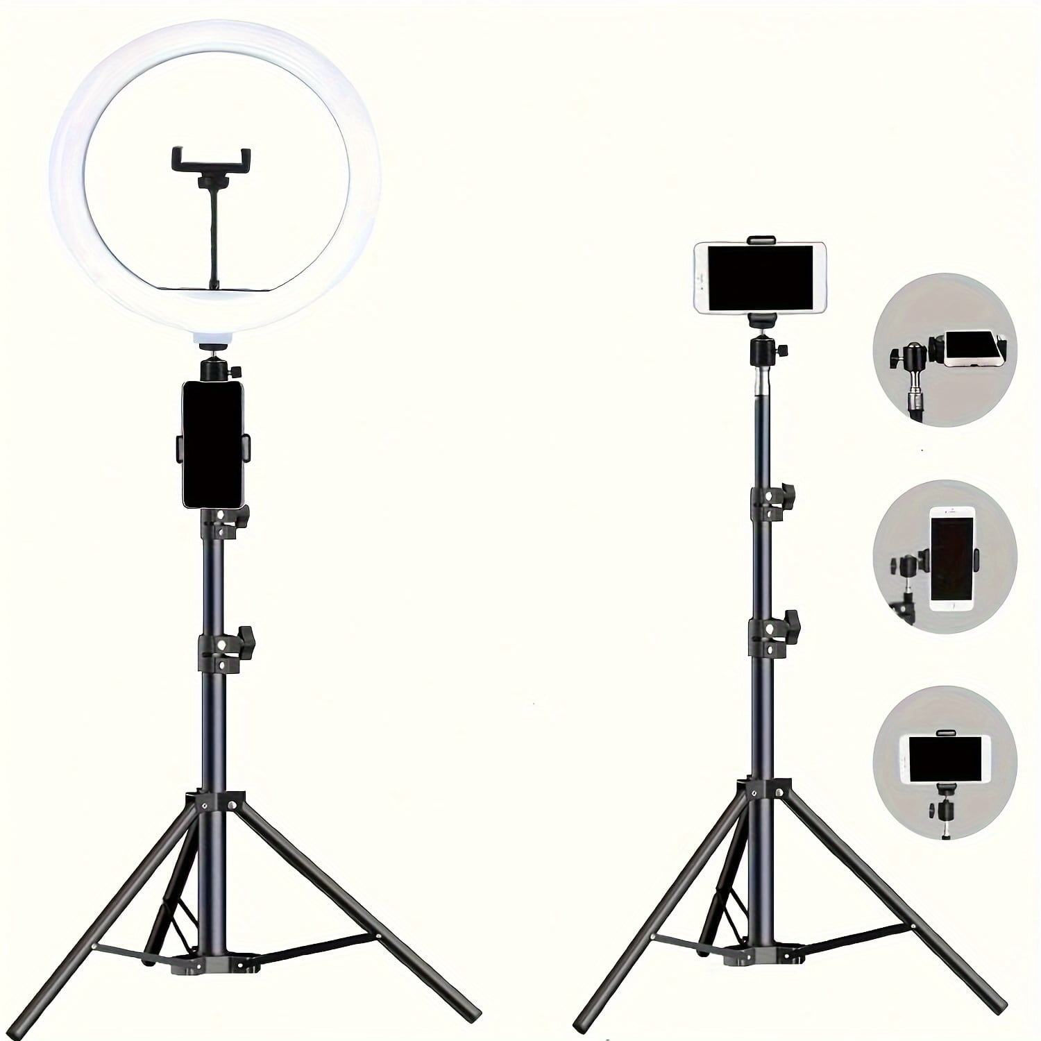 10 Inch Vlogging LED Ring Light Ringlight Circle Light With 43in/110Cm Flexible Tripod Stand Phone Holder For Photo Selfie Video Recording Zoom Meeting Makeup Vlog Live Stream Video Calls Vlogging