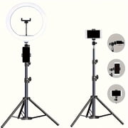 10 Inch Vlogging LED Ring Light Ringlight Circle Light With 43in/110Cm Flexible Tripod Stand Phone Holder For Photo Selfie Video Recording Zoom Meeting Makeup Vlog Live Stream Video Calls Vlogging