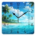thumbnail image 1 of 10 Inch Wall Clock Battery Operated Silent Clock Decorative for Office, Kitchen, Outdoor, Living Room，Palm Trees Beach Astronaut Hawaiian Tropical Seashore Multicolor, 1 of 4