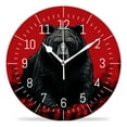 thumbnail image 1 of 10 Inch Wall Clock Battery Operated Silent Clock Decorative for Office, Kitchen, Outdoor, Living Room，Bear Buffalo Plaids Cute, 1 of 4