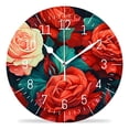 thumbnail image 1 of 10 Inch Wall Clock Battery Operated Silent Clock Decorative for Office, Kitchen, Outdoor, Living Room，Beautiful Bouquets of Roses Beautiful Design, 1 of 4