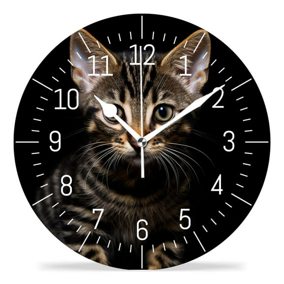 10 Inch Wall Clock Battery Operated Silent Clock Decorative for Office, Kitchen, Outdoor, Living RoomBengal Cats Creative