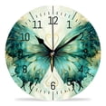 thumbnail image 1 of 10 Inch Wall Clock Battery Operated Silent Clock Decorative for Office, Kitchen, Outdoor, Living Room，Bird Feather Butterfly Painting, 1 of 4