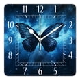 thumbnail image 1 of 10 Inch Wall Clock Battery Operated Silent Clock Decorative for Office, Kitchen, Outdoor, Living Room，Blue Butterfly Design, 1 of 4