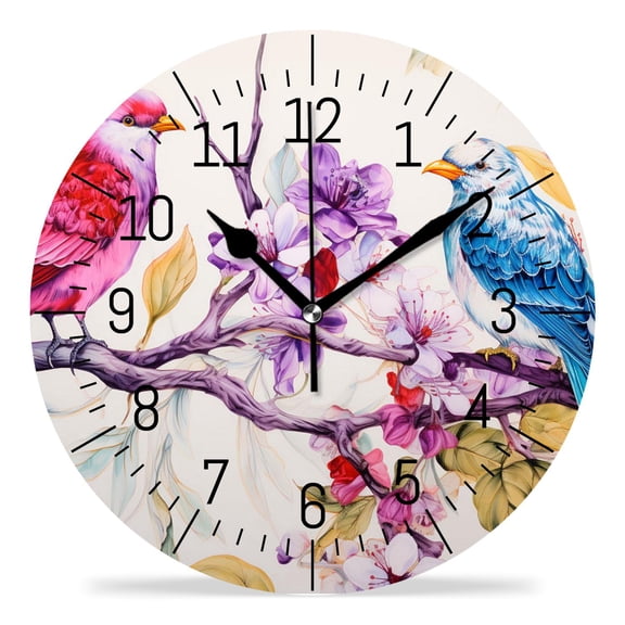 10 Inch Wall Clock Battery Operated Silent Clock Decorative for Office, Kitchen, Outdoor, Living RoomButterfly Shoes on High Heel White Print
